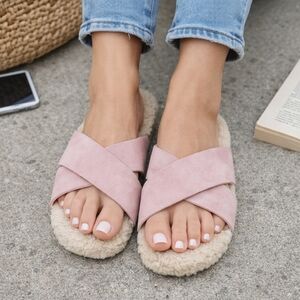 Marc Fisher Ltd Canna Cozy Slip On Slides Mules Chia Suede